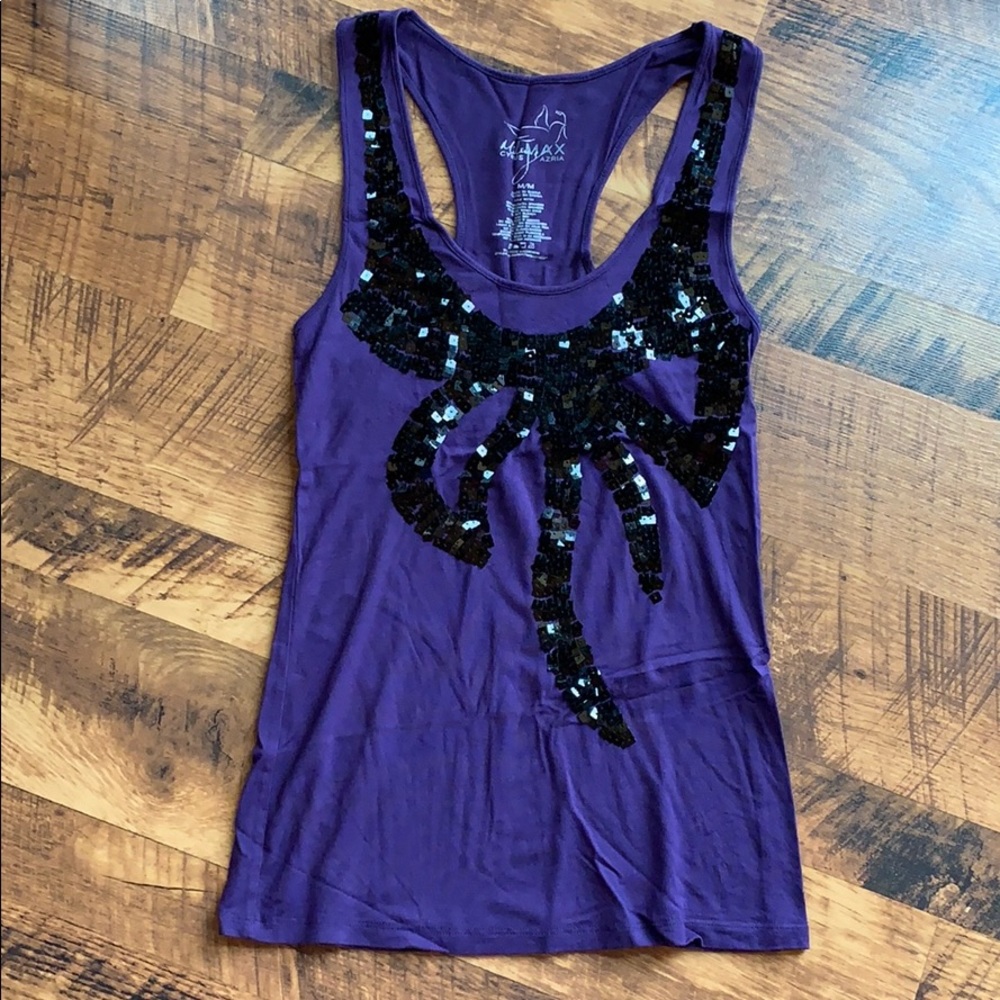 Max Azria • Purple Racer Back Tank Top • M
